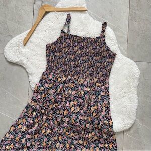Old Navy Floral Midi Dress - Black and Pink